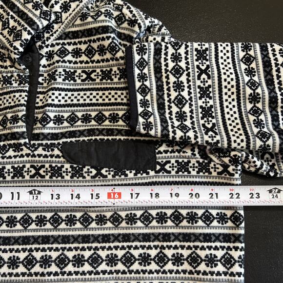 JACHS Cabin Fleece Women’s Large Black Mock Neck Pullover Fair Isle Cabincore - Picture 8 of 10